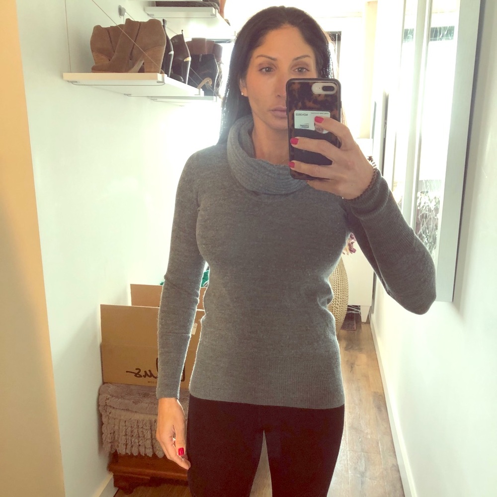 Calvin Klein Gray Cowl Neck Sweater
